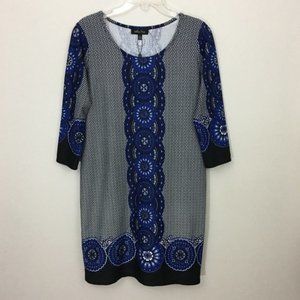 NWOT Melissa Paige Medallion Print 3/4 Sleeve Sheath Dress